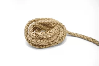 Шнур плетёный круглый Бежевый с золотым люрексом 5 мм LA30\2 18042636