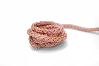 Шнур плетёный круглый Розовый с золотым люрексом 5 мм LA30\2 18042640