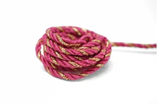 Шнур гайтановый Золотисто-розовый с люрексом 4 мм LA30\3 18042641