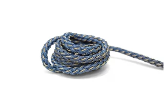 Шнур плетёный круглый Дымчато-голубой с золотым люрексом 5 мм LA30\2 18042642