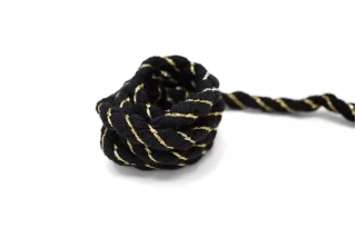 Шнур хлопковый Черный с золотистым люрексом 1 см LA30\4 18042650