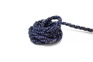 Шнур гайтановый Тёмно-синий с серебряным люрексом 1 см LA30\3 18042651