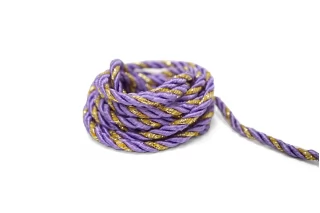 Шнур гайтановый Золотисто-сиреневый с люрексом 4 мм LA30\3 18042655