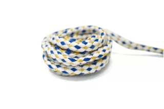 Шнур плетеный Бело-синий с золотистым люрексом 6 мм LA30\4 18042663