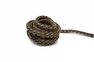 Шнур плетёный круглый Коричневый с золотым люрексом 5 мм LA30\2 18042664