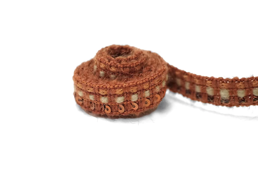 Тесьма декоративная Коричневая с пайетками 1 см ST7 18042670