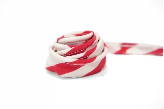 Кант шёлковый Молочно-красная полоска 1,5 см SHB-10 18042683