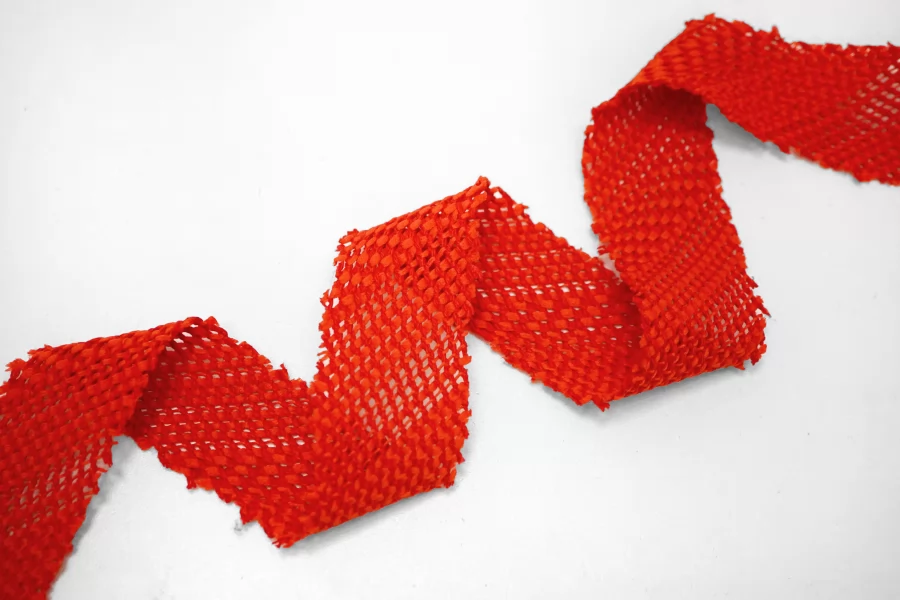 Косая бейка хлопковая твидовая Красная 4 см ST8 18042690