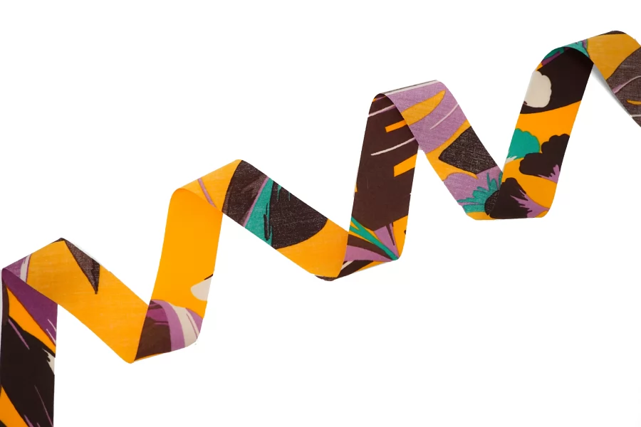 Косая бейка хлопковая Коричнево-оранжевая 3 см SHA60\1 19042610