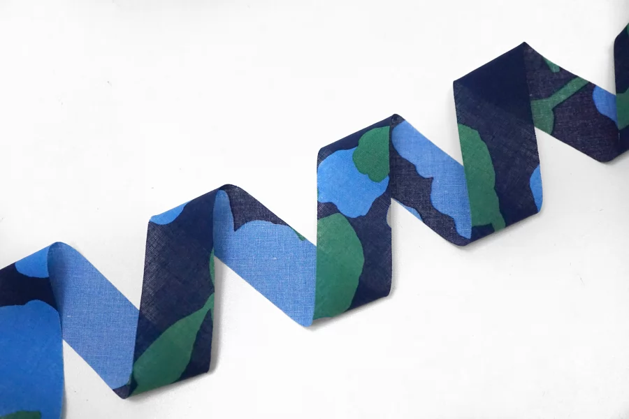 Косая бейка хлопковая Синяя 3 см SHA60\1 19042614