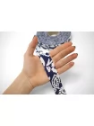 Косая бейка хлопковая Бело-синяя 3 см SHA60\1 19042618