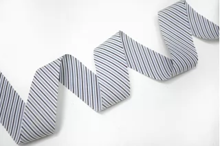 Косая бейка хлопковая Сине-белая в полоску 3 см SHA60\2 19042619