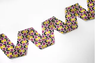 Косая бейка шифоновая Фуксия с салатовым 3 см SHA60\2 19042620