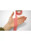 Косая бейка хлопковая Красно-белая клетка 2.8 см SHA60\2 19042634