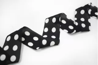 Косая бейка вискозная Чёрная в белый горошек MARELLA 3 см SHA60\1 19042635