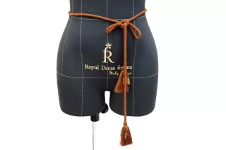 Пояс-шнур с кисточками и стеклярусом Коричневый FR1-21 19042677 