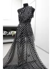 Шифон вискозный MAX MARA Белый горошек на чёрном MM H22/3  i10 20042690