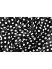 Шифон вискозный MAX MARA Белый горошек на чёрном MM H22/3  i10 20042690