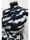 Крепдешин шелковый MAX MARA Абстракция чёрно-молочная MM H31 N40 21042611