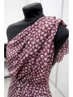 Крепдешин шелковый MAX MARA Цветы белые на сливовом MM H31 N20 21042625