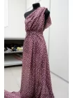 Крепдешин шелковый MAX MARA Цветы белые на сливовом MM H31 N20 21042625
