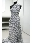 Крепдешин шелковый MAX MARA Абстракция серо-молочная MM H31 N40 21042636