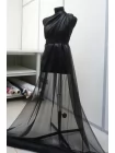 Шифон шелковый с эффектом "ламинации" MAX MARA Чёрный MM H28/2 N50 22042609