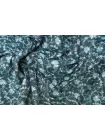 Жаккард-стрейч костюмный хлопковый Цветы на бирюзовом TRC H34/3 L10 11122529