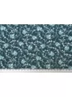 Жаккард-стрейч костюмный хлопковый Цветы на бирюзовом TRC H34/3 L10 11122529