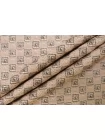 Жаккард-стрейч костюмный вискозный Геометрия персиково-коричневая TRC H34/2 L10 11122530
