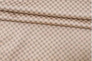 Жаккард-стрейч костюмный вискозный Геометрия персиково-коричневая TRC H34/2 L10 11122530