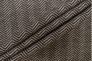 Трикотаж хлопковый в ёлочку Коричнево-белый TRC H47/6 Z30 11122566