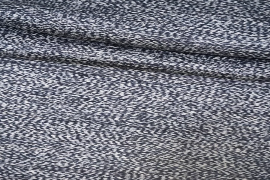 Трикотаж хлопковый кулирка мерсеризованный ARMANI Сине-белый меланж TRC H41/5 Q10 11122576