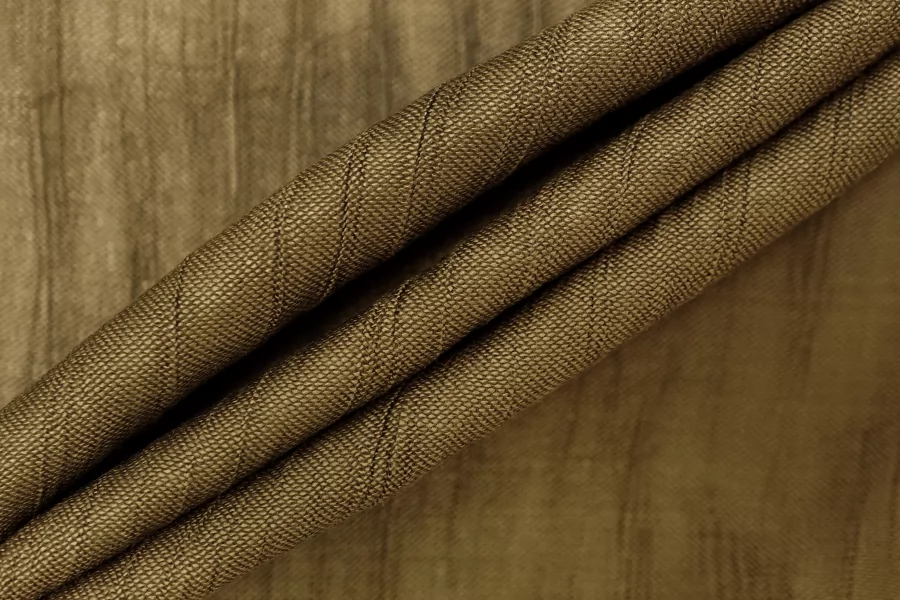 Вискоза на капроне креш плательно-костюмная Горчично-зелёная TRC H22/4 j44 12122525