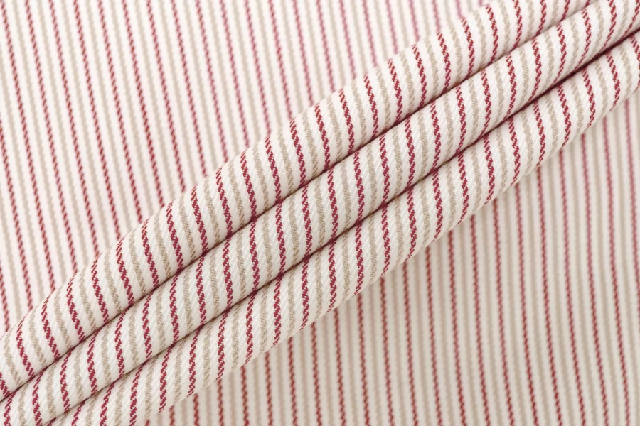 Хлопок костюмно-плательный в полоску THOM BROWNE Красно-бело-горчичный TRC H11/1 B70 12122542