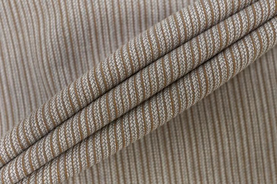 Хлопок со льном костюмный в полоску Серо-бежевый TRC H11/1 B70 12122545