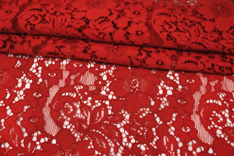 Кружево хлопковое кордовое Красное TRC H35/1 O55 12122556