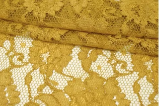 Кружево вискозное кордовое Золотисто-горчичное TRC H35/1 F33 12122574