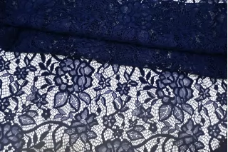 Кружево велюровое MONNALISA Тёмно-синее TRC H35/1 F55 12122575