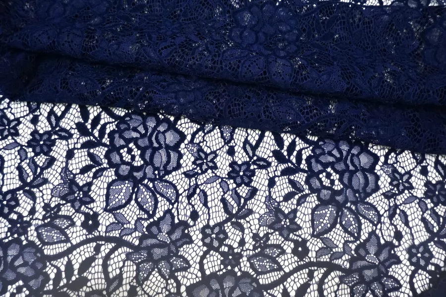Кружево велюровое MONNALISA Тёмно-синее TRC H35/1 F55 12122575