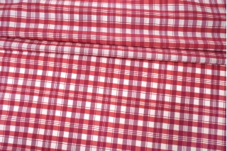 Рубашечный хлопок с шёлком Малиново-белая клетка FRM H6\1 B20 13022687
