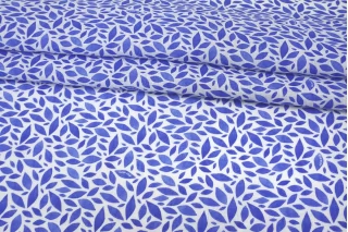 Лён рубашечно-плательный Бело-синий CVC H16 F10 19112510