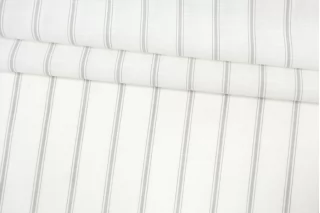 Рубашечный лён с хлопком в полоску  ALBINI Бело-серый CVC H16/3 F20 19112516