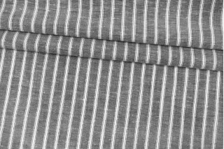 Лён рубашечно-плательный в полоску Чёрно-белый CVC H16/3 F20 19112518