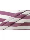 Хлопок с шёлком рубашечно-плательный в полоску Бело-сливовый CVC H2/4 O10 19112551