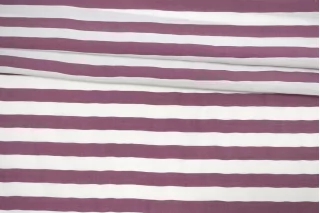 Хлопок с шёлком рубашечно-плательный в полоску Бело-сливовый CVC H2/4 O10 19112551