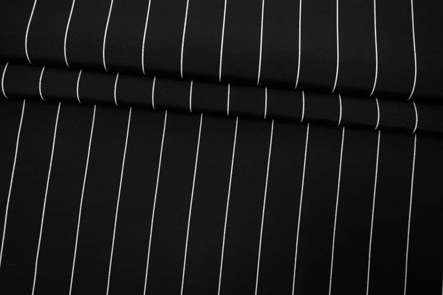 Репс плательно-костюмный вискоза с хлопком в полоску Чёрно-белый CVC H25 j77 19112560