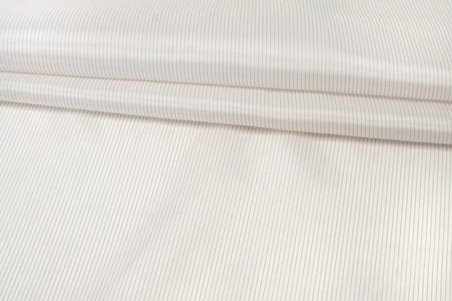 Подкладочная вискоза в полоску Бело-бежевая CVC H5011 U11 19112572