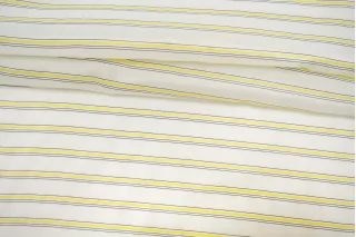 Подкладочная вискоза в полоску Бело-жёлтая CVC H50/1 U11 19112573