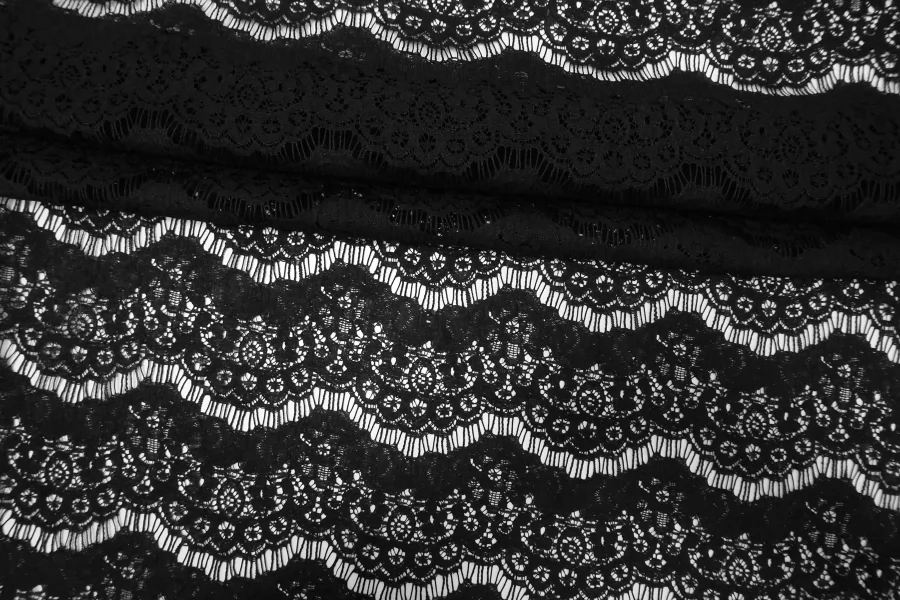 Кружево хлопковое кордовое Чёрное CVC H35 F66 20112598